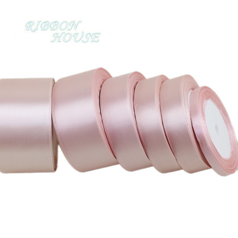 Cuộn dây ruy băng màu hồng dài 22m dùng trang trí thủ công
