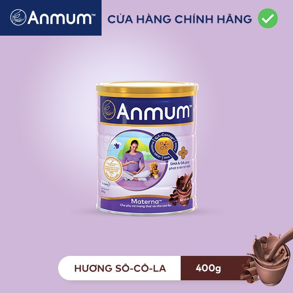 Sữa Bột Anmum Materna Hương Sô-cô-la ít béo 400g