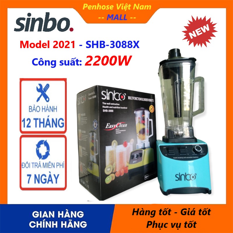 [SINBO] Máy xay sinh tố công nghiệp đa năng công suất cao từ 1800w - 3200w chính hãng (BH 12 tháng)