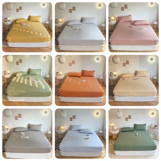 Bộ chăn ga gối cotton tici 3 món phong cách hàn quốc