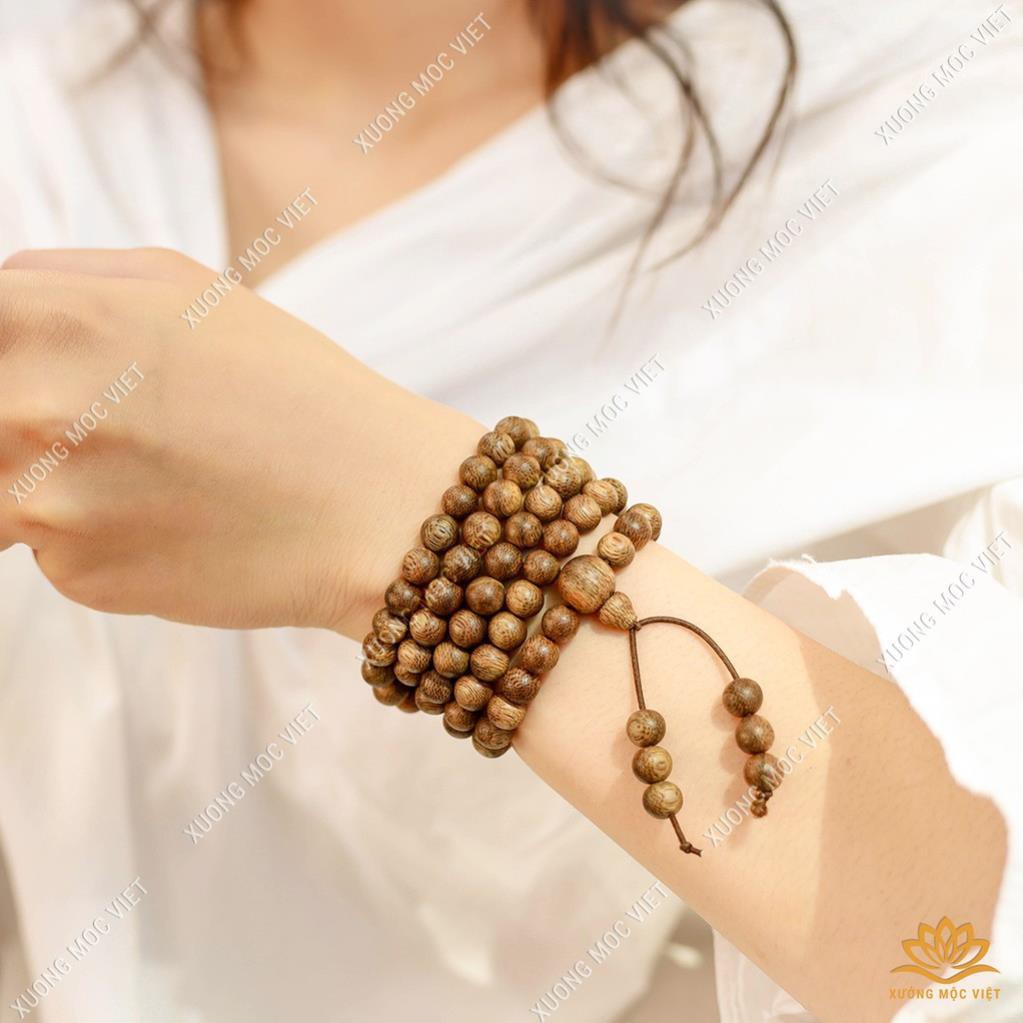 Vòng tay trầm hương, Vòng tay phong thủy -  Trầm tốc lào tự nhiên, Chuỗi tràng 12, 15, 17, 108 hạt .