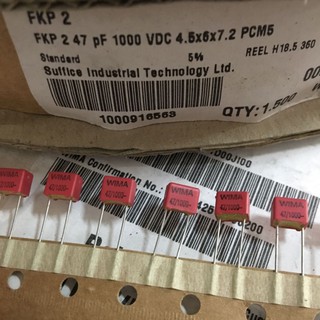 F02 Tụ điện FKP2 màu đỏ 47PF 1000V 47p
