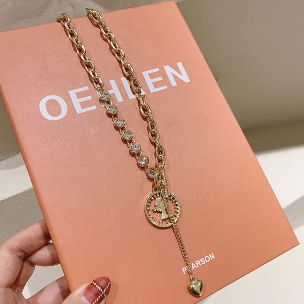 Vanes1 Vòng Cổ Mặt Đồng Xu Hàn Quốc Cá Tính Cho Nữ|Dây Chuyền Xương Quai Xanh