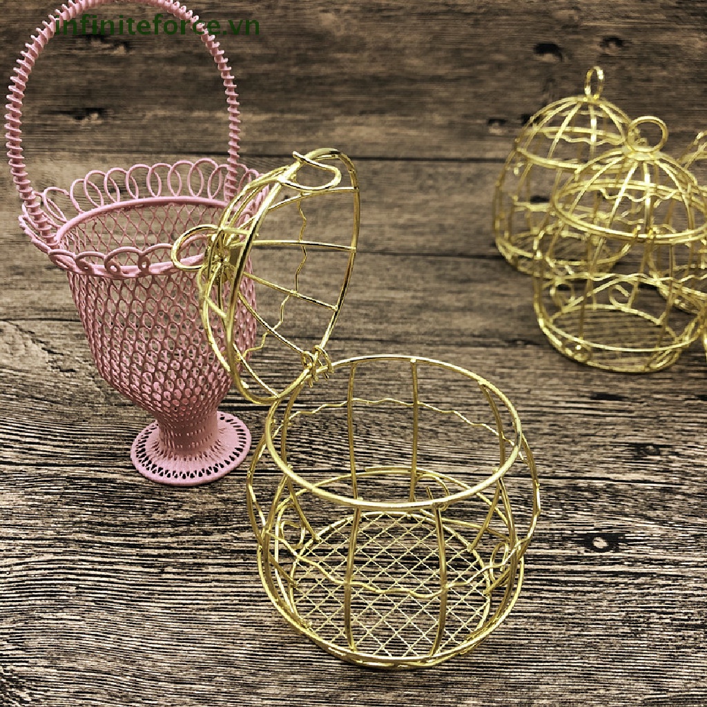 Hộp Đựng Kẹo Mini Bằng Kim Loại Mạ Vàng Hình Lồng Chim Phong Cách retro vintage