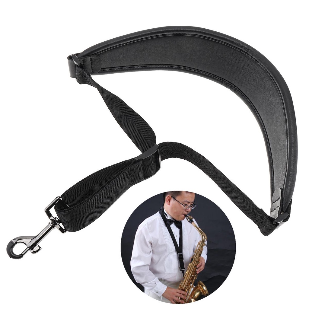 Dây Đeo Chất Liệu Da Thật Cao Cấp Có Thể Điều Chỉnh Kèm Móc Cài Dành Cho Kèn Saxophone