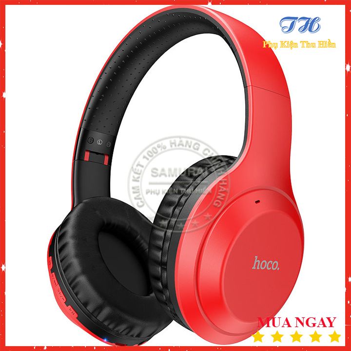 Tai nghe chụp tai Bluetooth Hoco, hỗ trợ bluetooth thẻ nhớ TF và cổng AUX 3.5 W30 - BH 12 Tháng