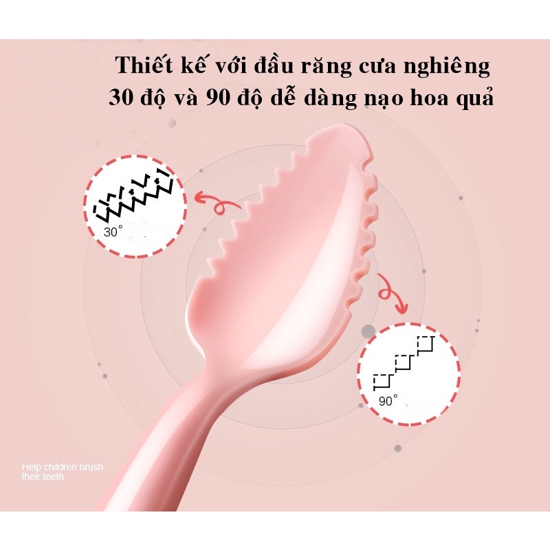 Thìa Ăn Dặm Nạo Trái Cây YAYA 2 Đầu Có Hộp Đựng Cho Bé DD206