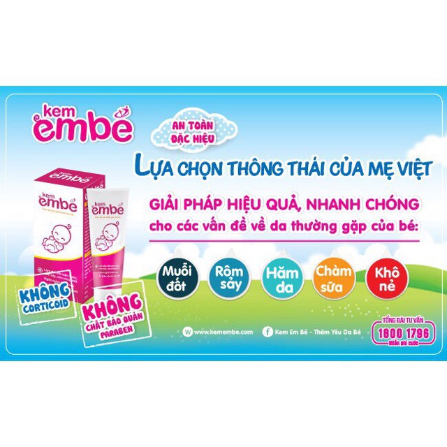 Kem EM BÉ giúp dưỡng ầm, ngừa thâm sẹo type 20g