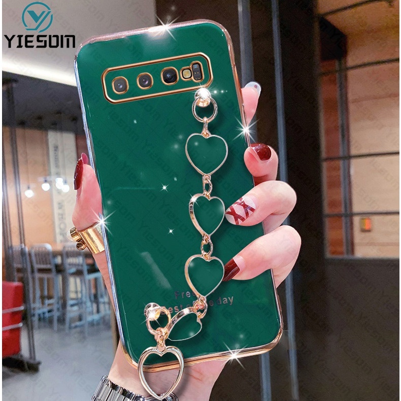 Ốp Điện Thoại Silicon Kèm Dây Đeo Sang Trọng Cho Samsung Galaxy S10 S9 Plus S10 Lite S9 S10 +