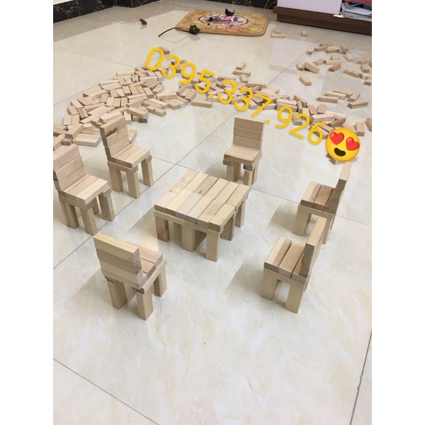 100 thanh gỗ xếp Jenga#gỗ rút Jenga# gỗ rút trơn