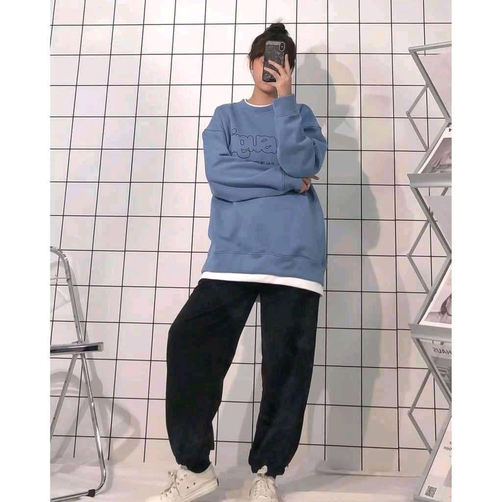Áo Sweater Susugirl Chất Nỉ Dày Dặn Chống Nắng Form Rộng Freesize Thoải mái
