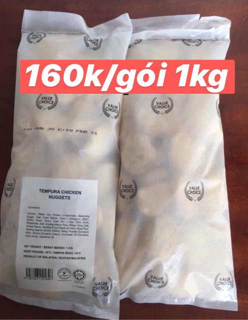 GÀ NUGGET Gói 1kg 40 Viên - GÀ VIÊN MALAYSIA