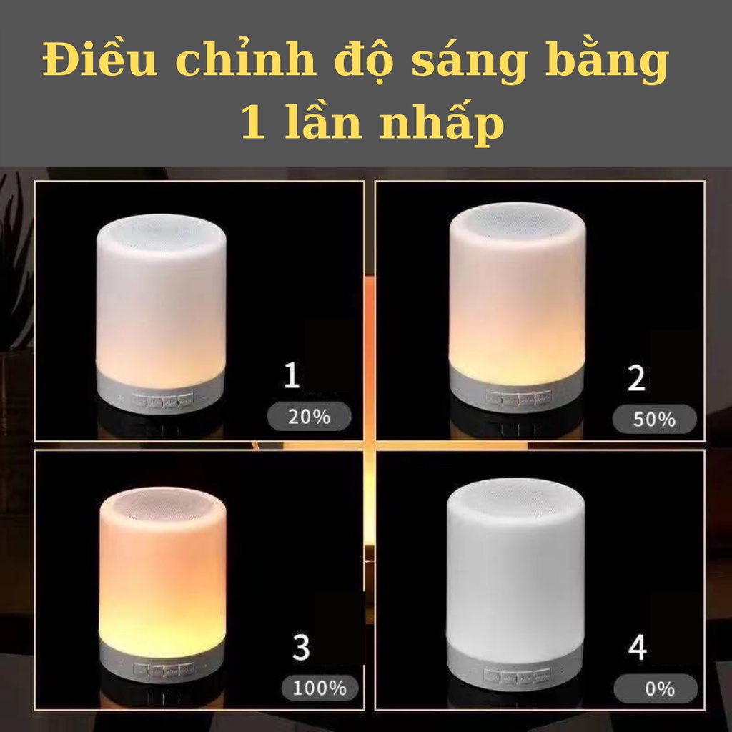 Đèn ngủ cảm ứng 7 màu tích hợp loa bluetooth, trang trí phòng ngủ