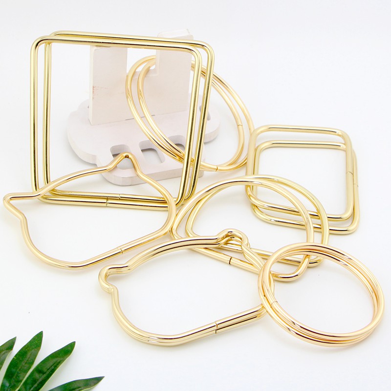 1 Cặp Tay Cầm Kim Loại Mạ Vàng Nhạt Dày Dặn Dùng Để Tự Làm Túi Xách