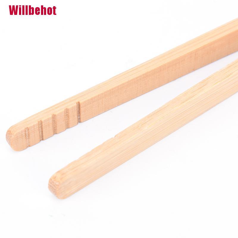 [Wbehot] New Wooden Tea Tweezer Bacon Tea Clip Tongs Bamboo Kitchen Salad Food Toast 1Pc [Hot]