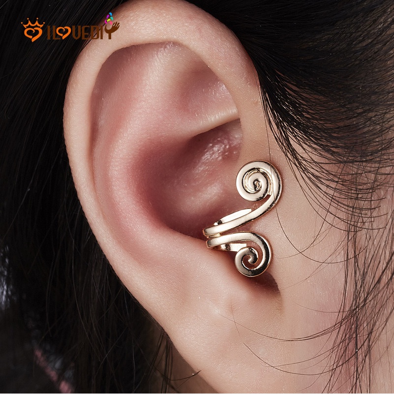 1 Khuyên Kẹp Vành Tai Màu Vàng Phong Cách Hip Hop Thời Trang Cho Nữ