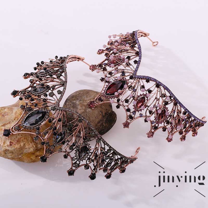 GETNOIVAS Vương Miện Đính Đá Pha Lê Phong Cách Cổ Điển