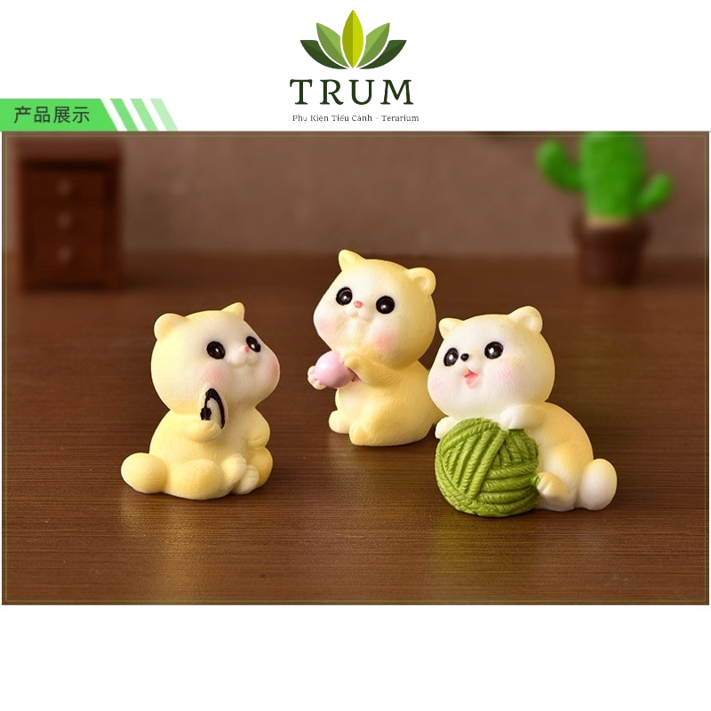 Mèo Baby Dễ Thương Lớn mô hình trang tri tiểu cảnh sen đá -terrariuma