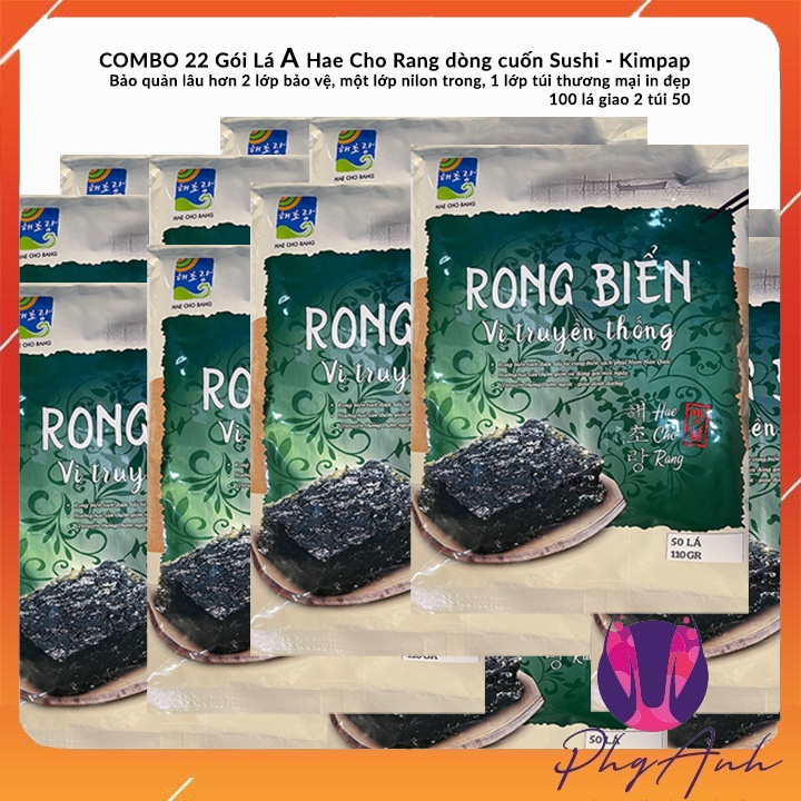 Combo 22 gói Sushi Nori Rong biển cuốn cơm 50 lá