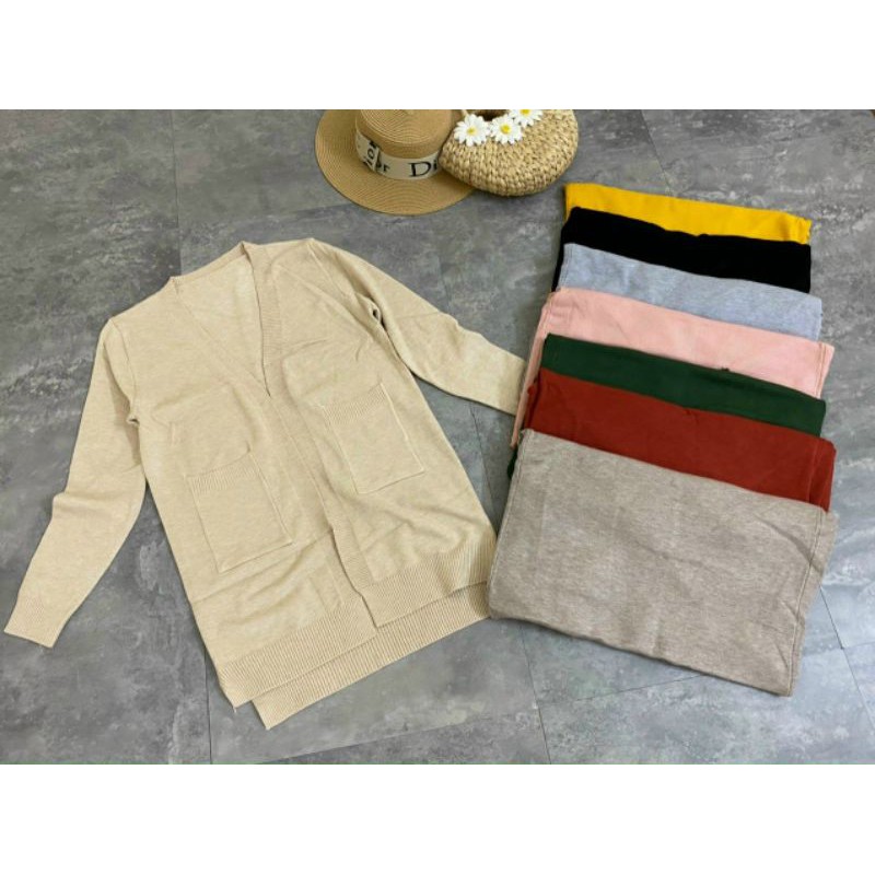 Áo khoác len cardigan dáng dài hot hit Len mịn [ Quảng Châu ] [ Ảnh Thật ] | BigBuy360 - bigbuy360.vn