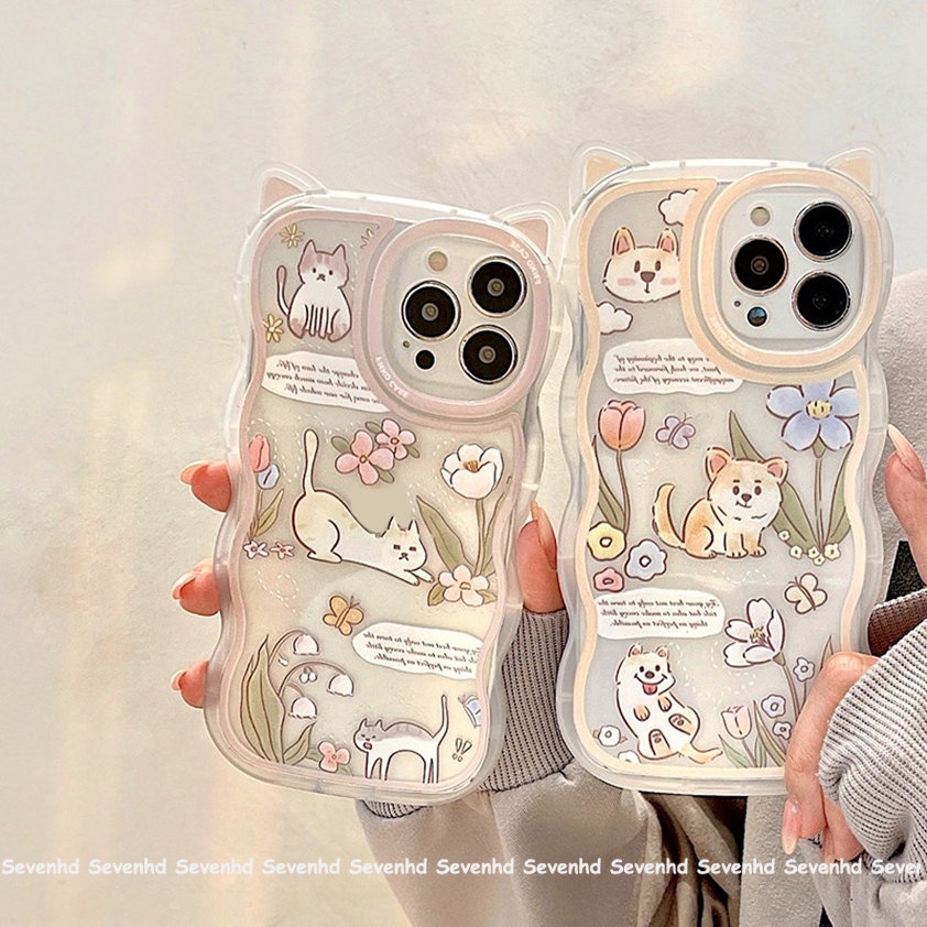 Ốp Điện Thoại Họa Tiết Hoạt Hình Tai Mèo Dễ Thương Cho iPhone 14 13 12 11 Pro Max SE2020 X XR Xs Max 7 8 Plus