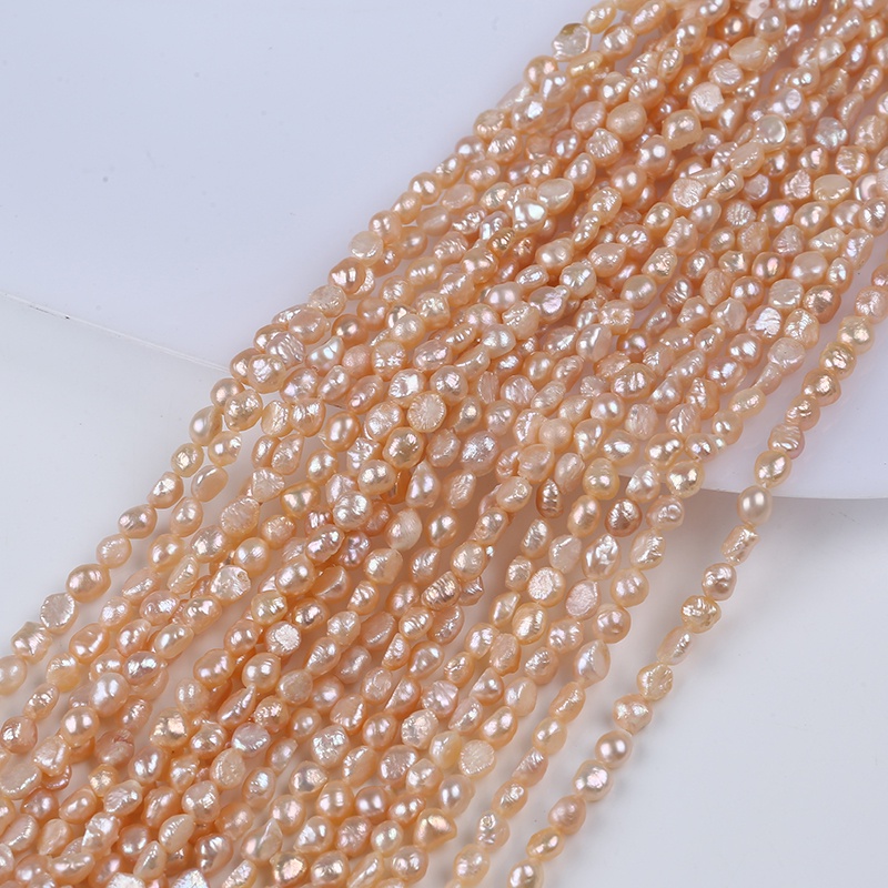 Hạt Ngọc Trai Hình Dạng Không Đều Lỗ Thẳng baroque Tự Nhiên Tươi Mát 4-5mm Chính Hãng