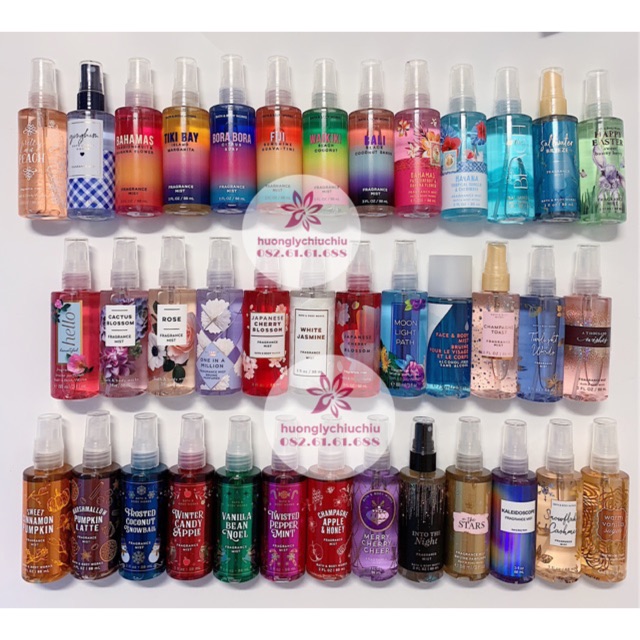 Xịt thơm Bath and Body works 75ml- body mist 88ml nhiều mùi mẫu mới