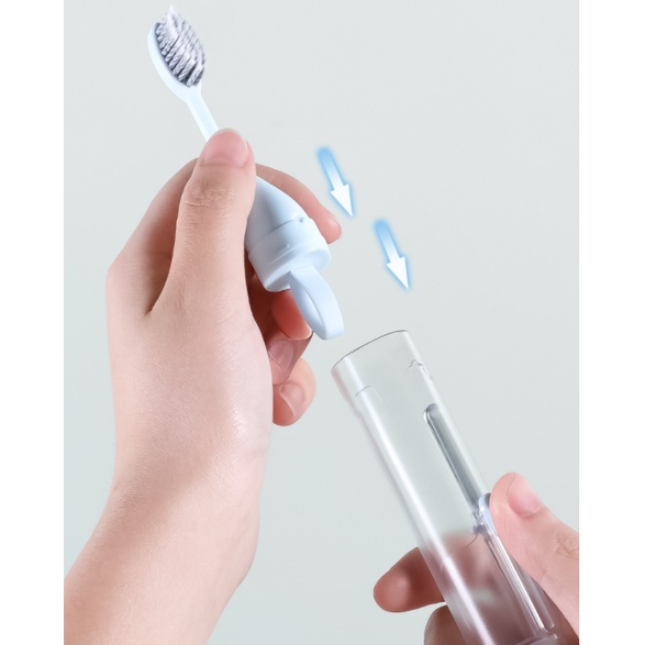 Bàn chải kết hợp tuýp đựng kem du lịch