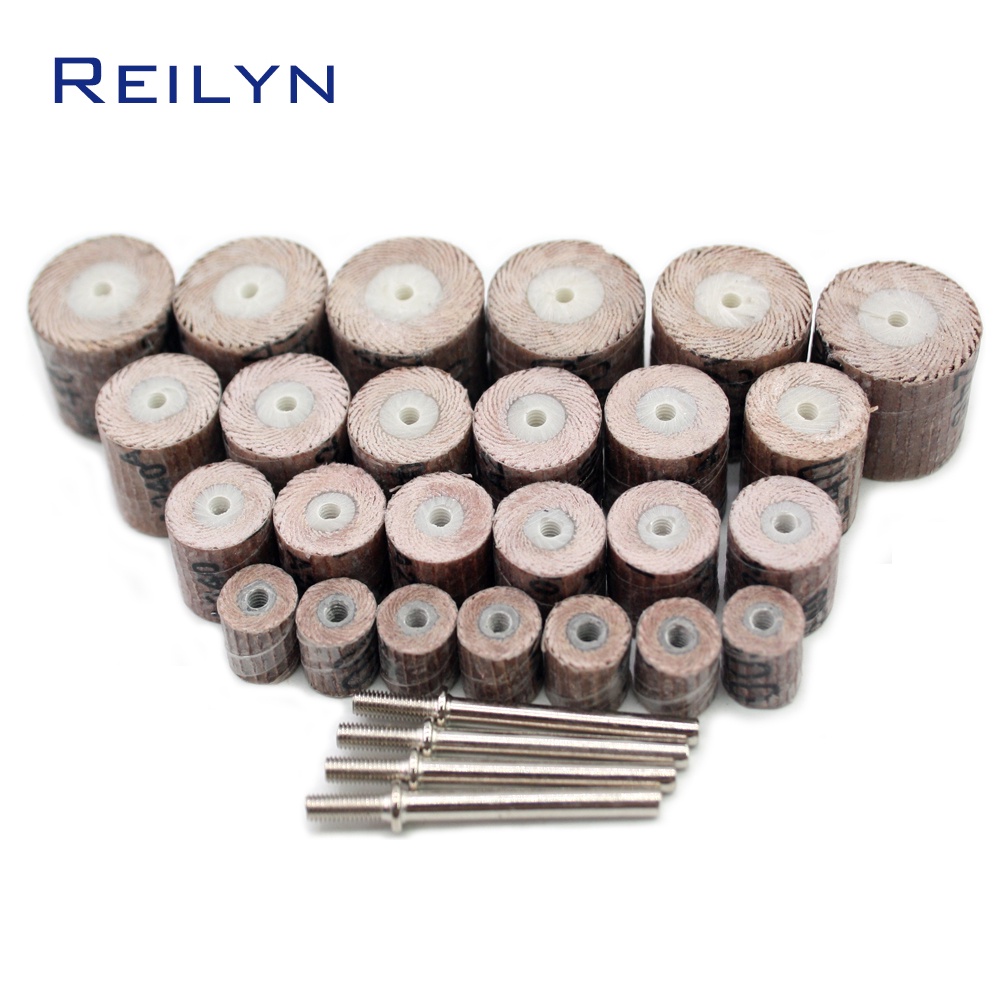 Set 24 Đầu Giấy Nhám Đánh Bóng Trục Bánh Xe