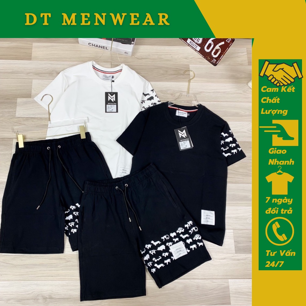 Bộ Quần Áo Thom Họa Tiết Thêu Dog - Đồ Bộ Thể Thao Thome Browne Nam Chất Cotton Mát Mịn DT STORE MENWEAR