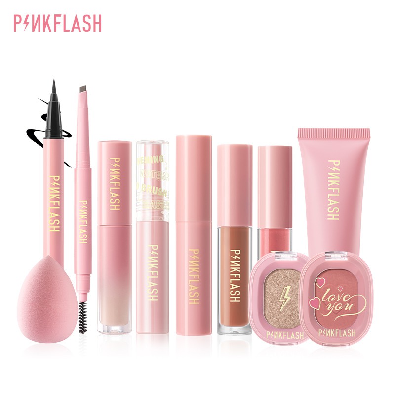 Set 12 Món Mỹ Phẩm Trang Điểm Pinkflash Màu Hồng Độc Đáo Dành Cho Nữ