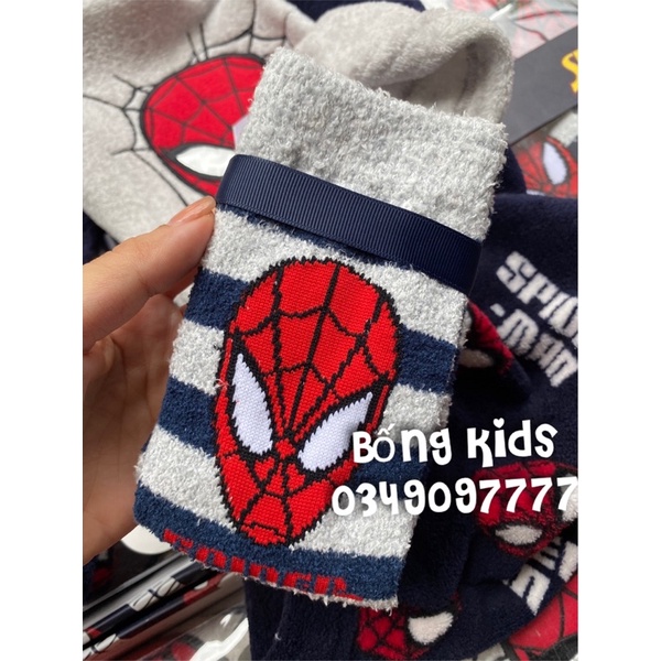 Bộ Nỉ Bông Bé Trai Siêu Nhân Nhện Kèm Tất PR