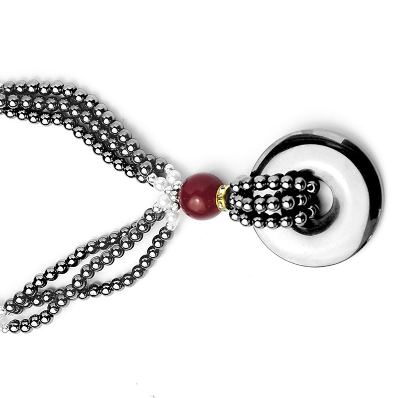 Vòng cổ Chuỗi Hạt Hematite Dài Điều Chỉnh Được