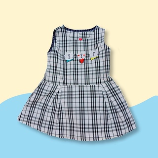 Đầm bé gái, váy bé gái hebi kids caro thêu dễ thương