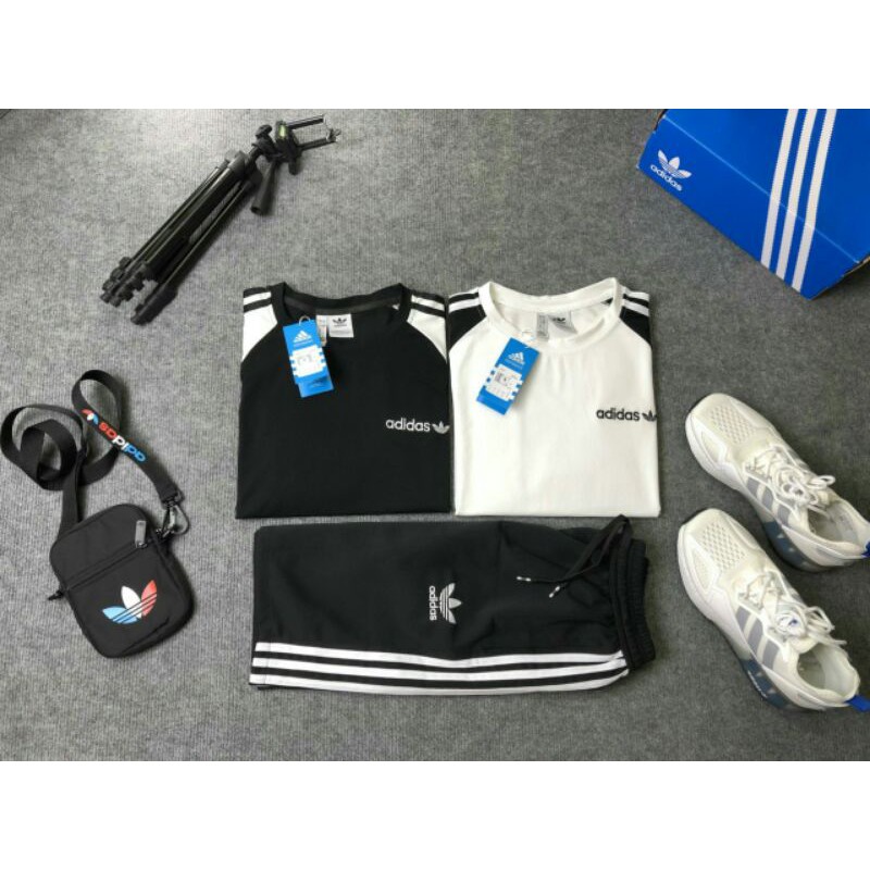 Bộ quần áo thể thao nam thun cao cấp, bộ adidas nam mùa hè năng động