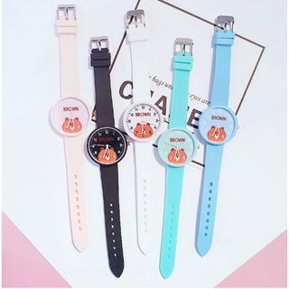 Đồng Hồ Nữ Dây Cao Su Gấu Brown D276 Dễ Thương