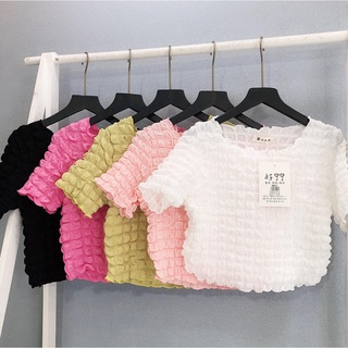Áo xốp ô mềm dáng croptop (kèm ảnh thật,video)