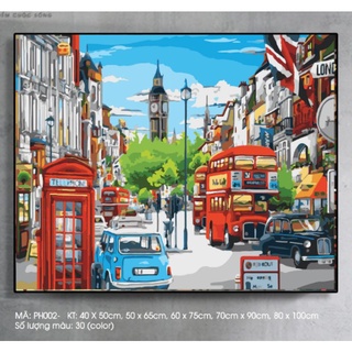 【HOT】CÓ SẴN💥 FREESHIP 💥 Tranh Tô Màu Số Hóa Tranh Phố 💥 CAO CẤP 💥 Đã Căng Khung DIY