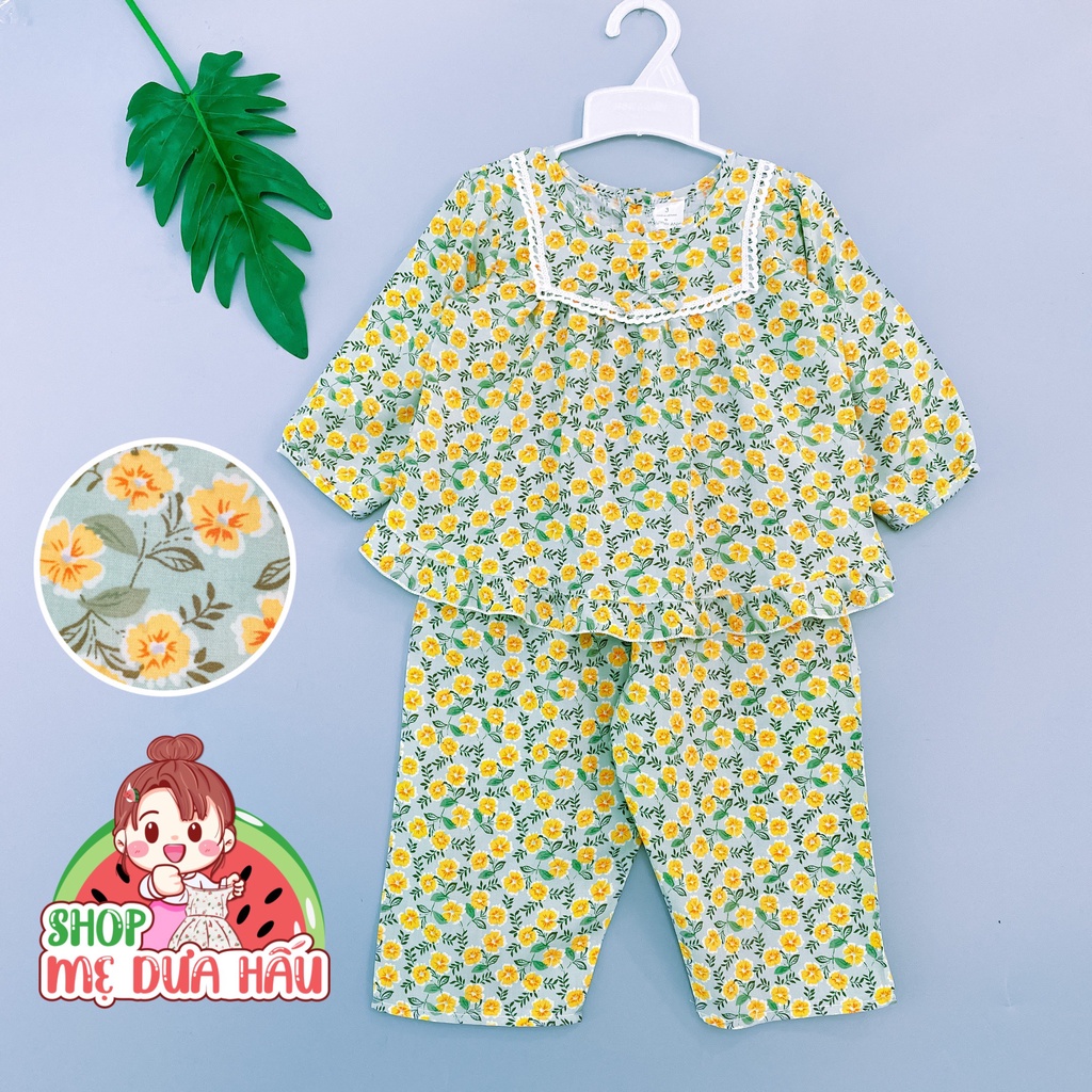 Bộ lanh cho bé - Quần áo bé gái vải tone, lanh dài tay tiểu thư size 8-32kg shop mẹ dưa hấu