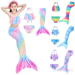 Set Đồ Bơi Nàng Tiên Cá + Quần Lót Hợp Thời Trang Cho Bé Gái 3-12 Tuổi