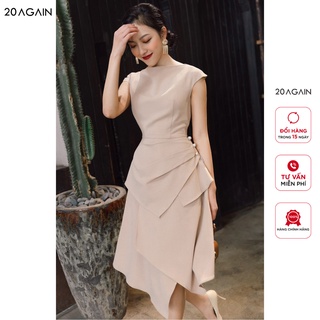 Đầm xoè xếp ly sườn 20AGAIN thiết kế công sở thanh lịch DEA1085