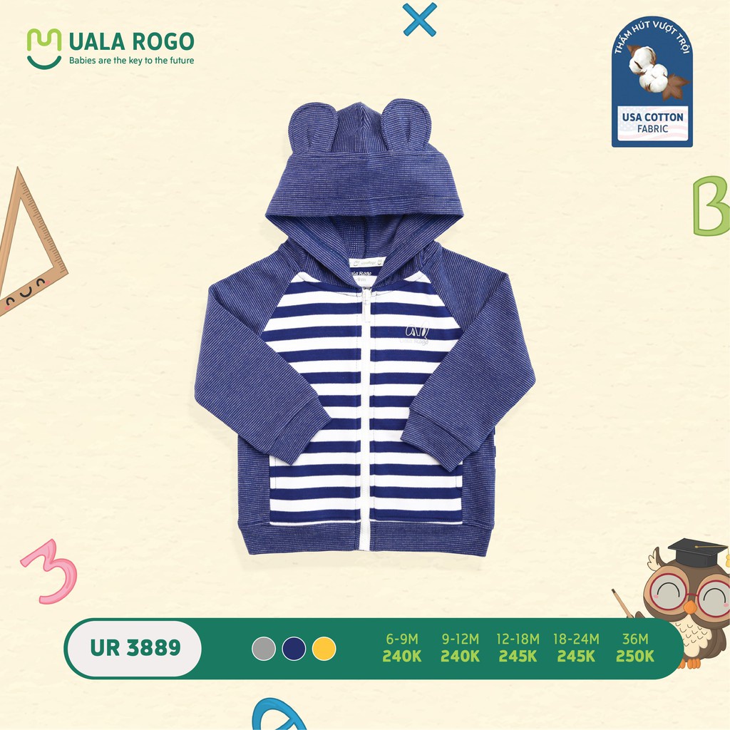 áo khoác có mũ kẻ to ur3889 size 6-9