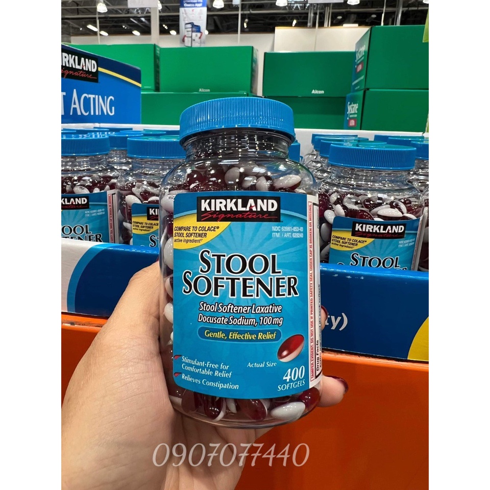 Viên uống nhuận tràng date 2025 táo bón Kirkland Stool Softener hỗ trợ