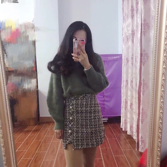 [Order 7-10 ngày] Chân váy dạ tweed đính cườm (Kèm ảnh thật) | BigBuy360 - bigbuy360.vn