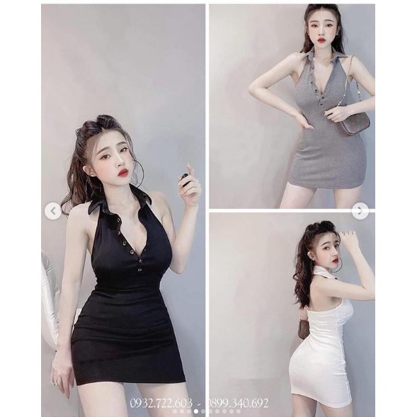 Đầm Body Hở Lưng Cổ Bẻ Borip | BigBuy360 - bigbuy360.vn