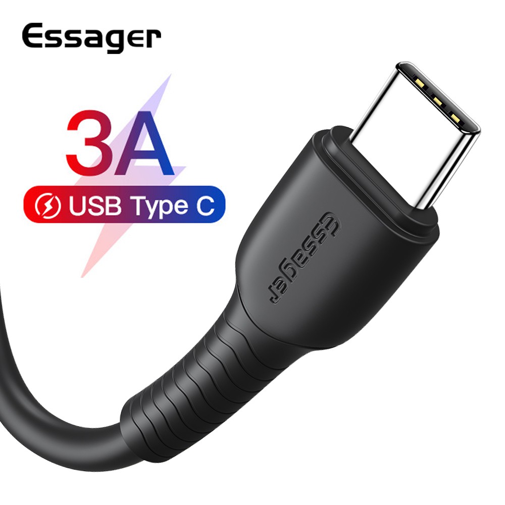 Dây Cáp Sạc Truyền Dữ Liệu Essager Cổng USB Type C Dành Cho Samsung S20 Note 10 Plus Xiaomi 10 Pro