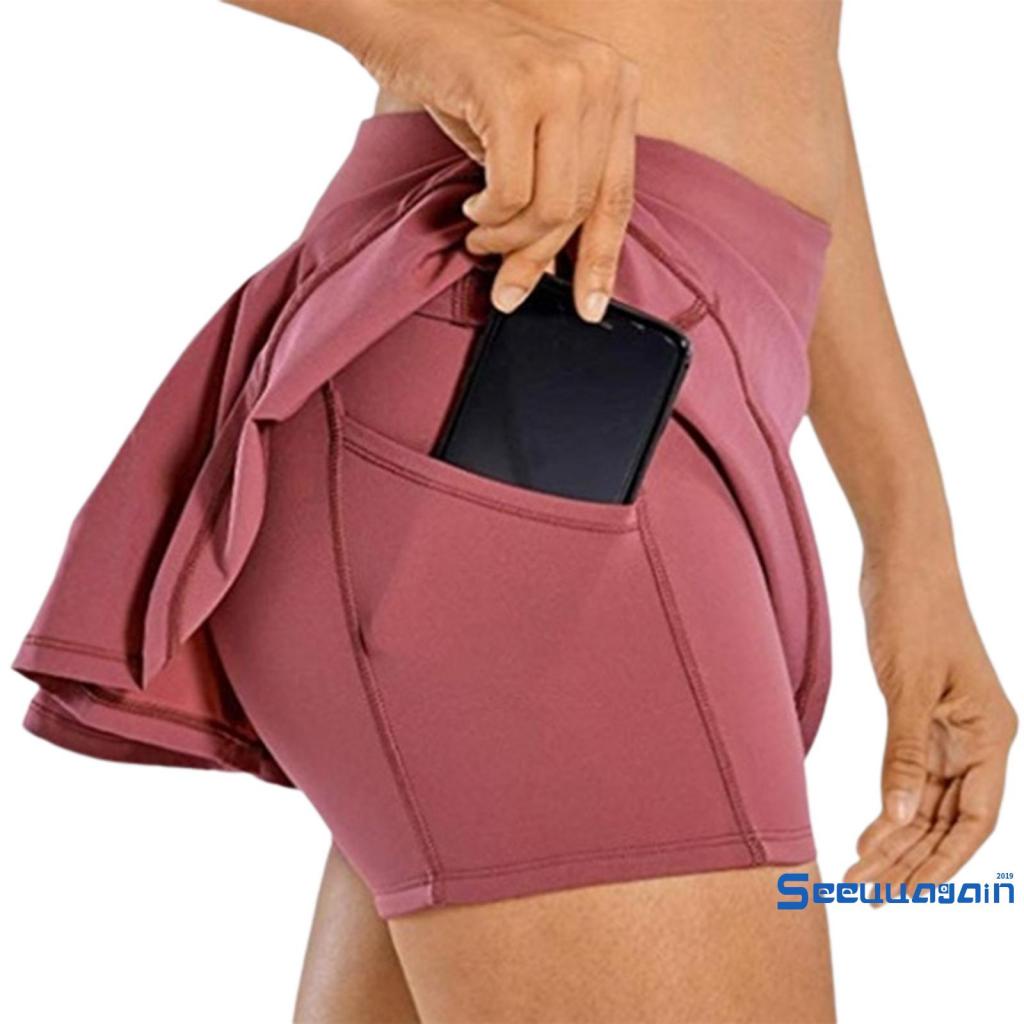 Chân Váy Ngắn Lưng Vừa Xếp Ly Phối Khóa Kéo Phong Cách Thể Thao Cho Nữ