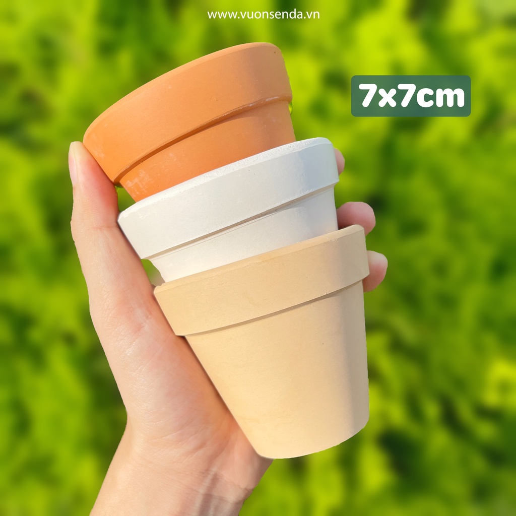 Chậu đất nung 7x7cm - Chậu trồng sen đá