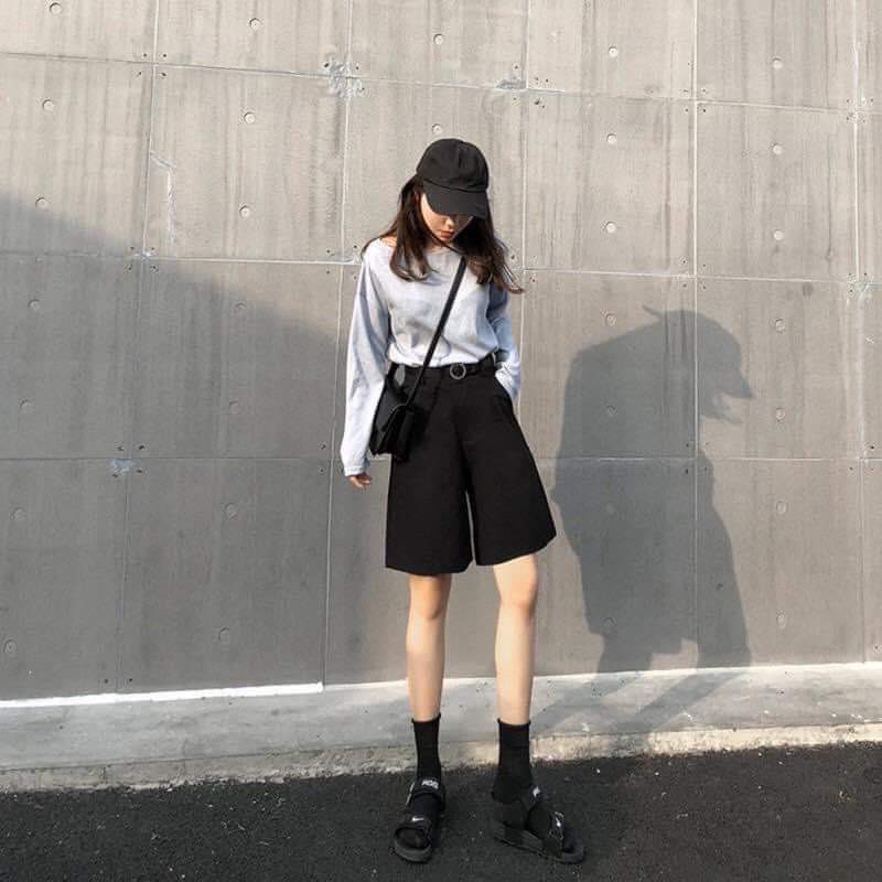 Quần đũi xước ống vừa dài trên gối | BigBuy360 - bigbuy360.vn