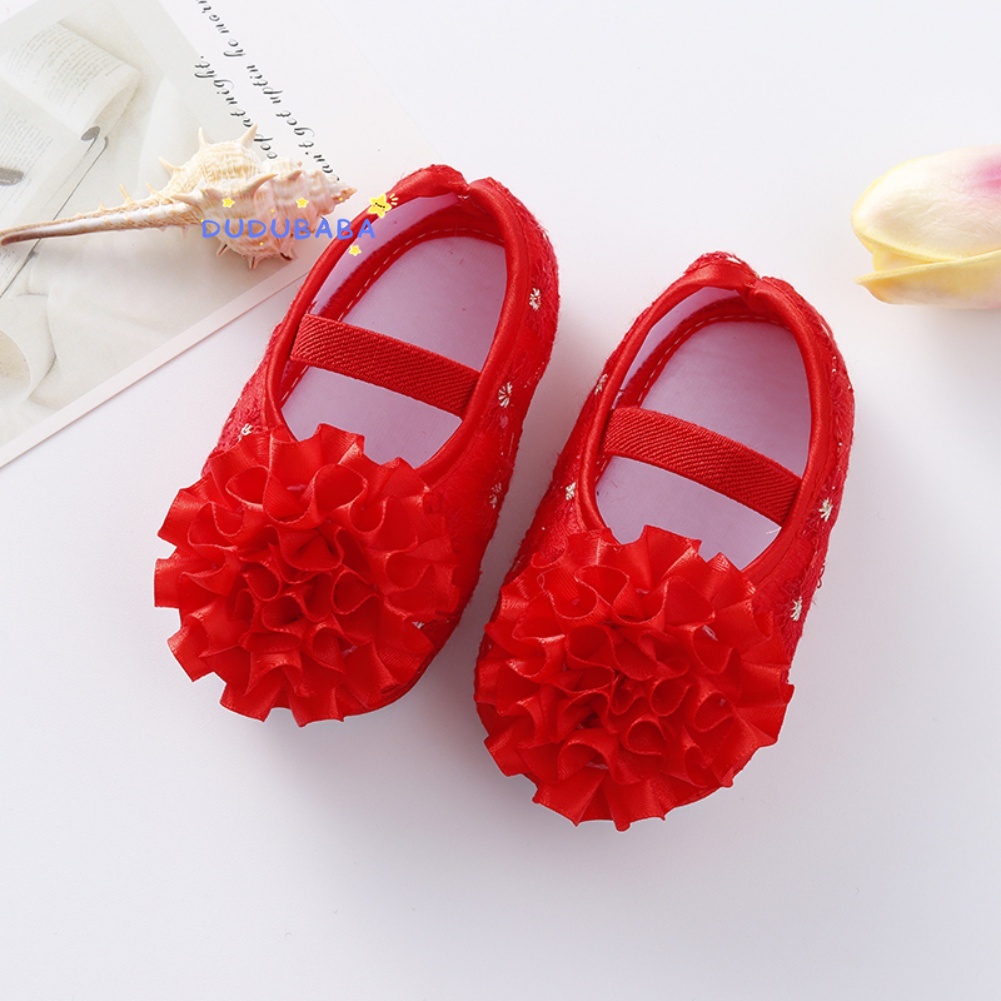 Giày Công Chúa Chống Trượt Đính Hoa Dễ Thương Cho Bé Gái
